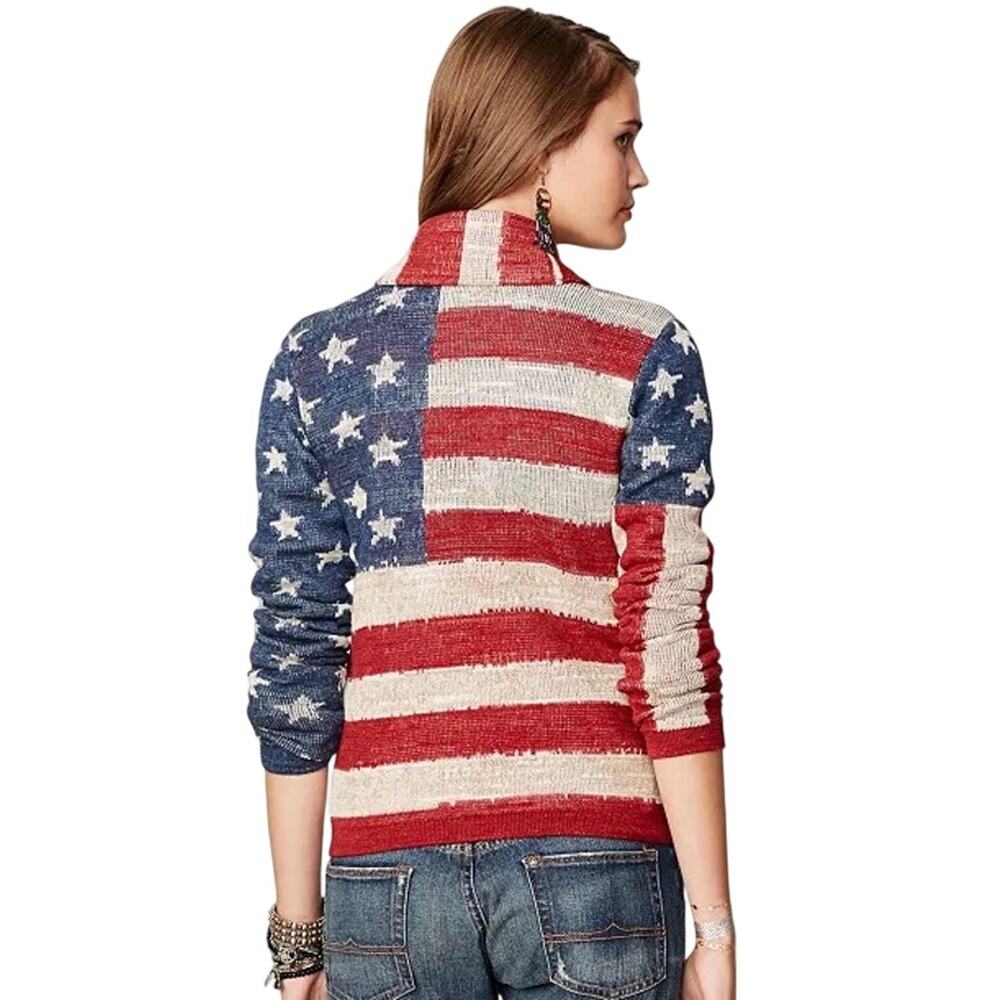 Denim & Supply Ralph Lauren American Flag Knit Cardigan Sweater NEW - Picture 12 of 12